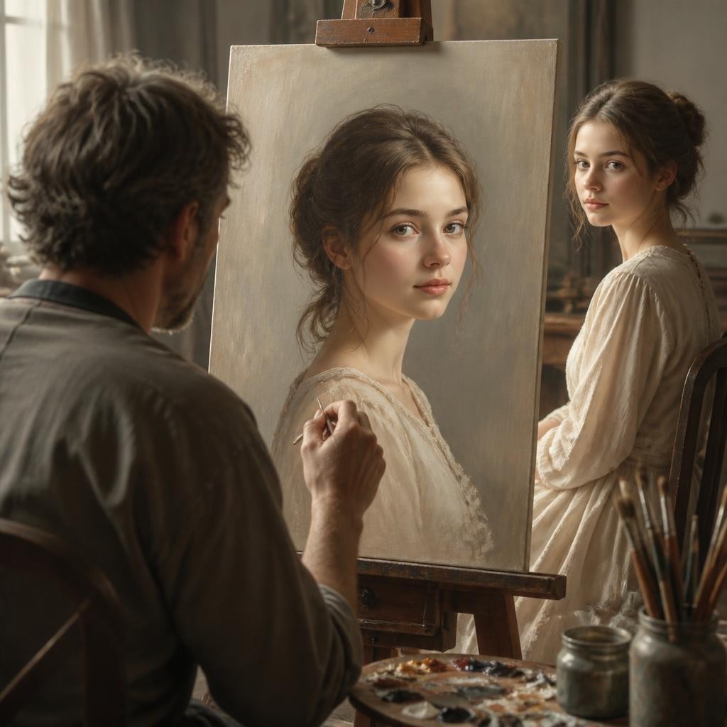 Illustration for the English word “portrait”