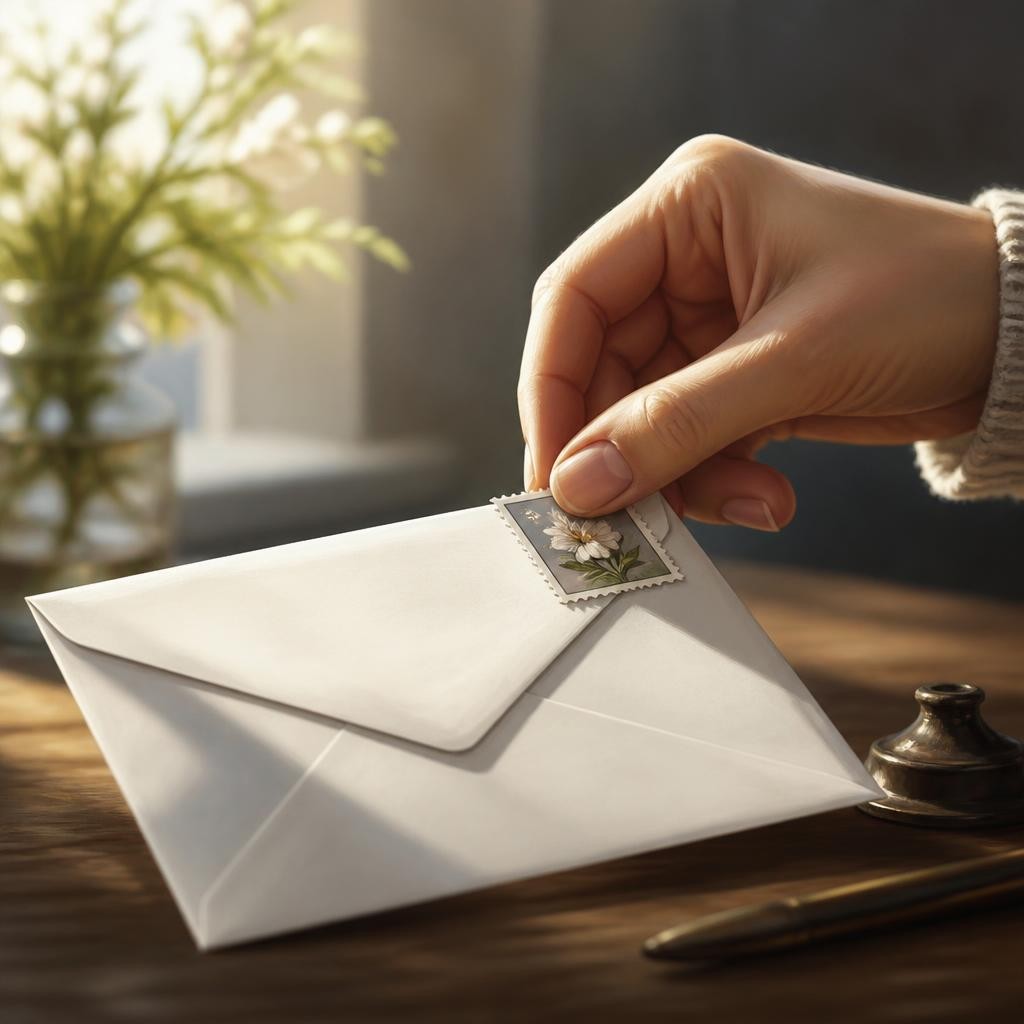 Illustration for the English word “postage”