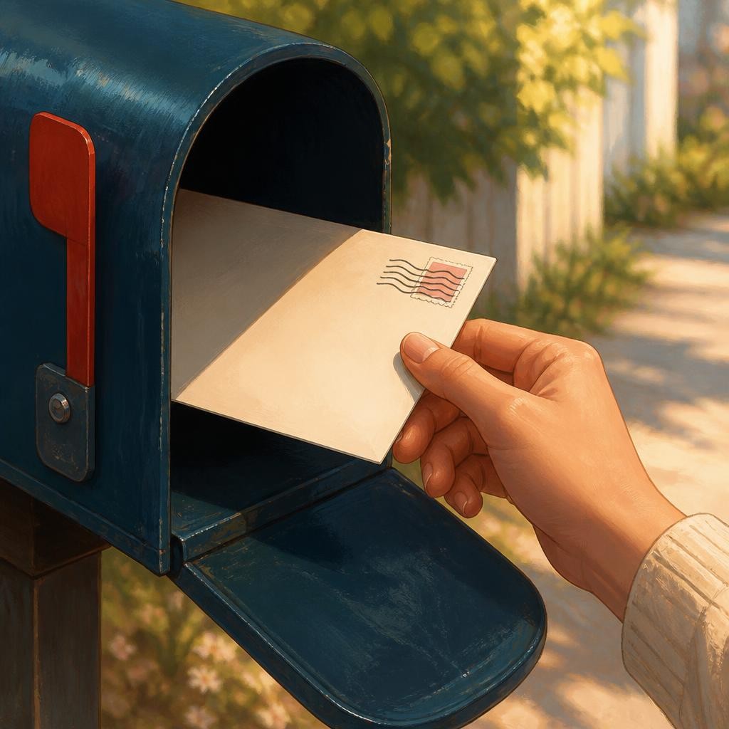 Illustration for the English word “postal”