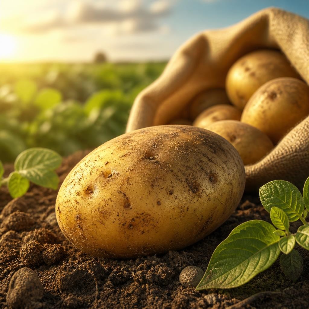 Illustration for the English word “potato”