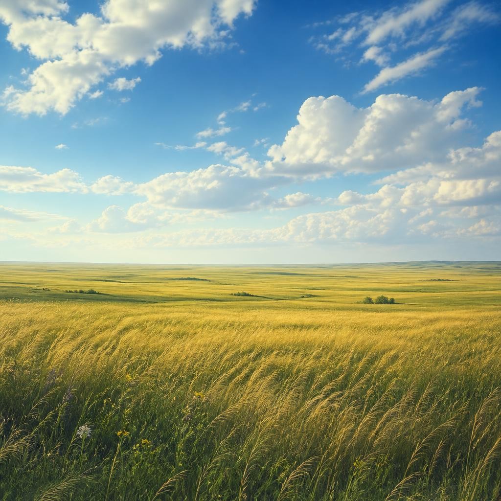 Illustration for the English word “prairie”