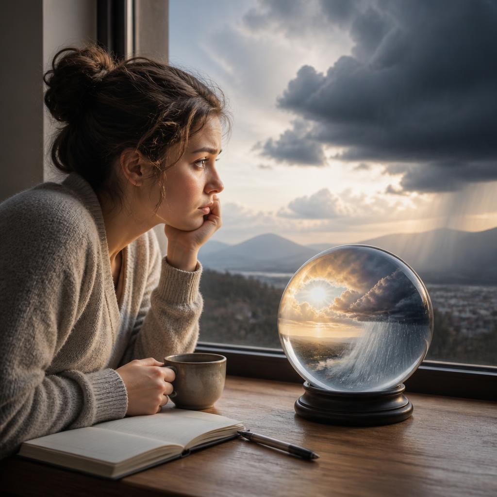 Illustration for the English word “predict”