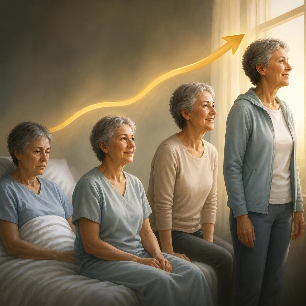 Illustration for the English word “progressively”