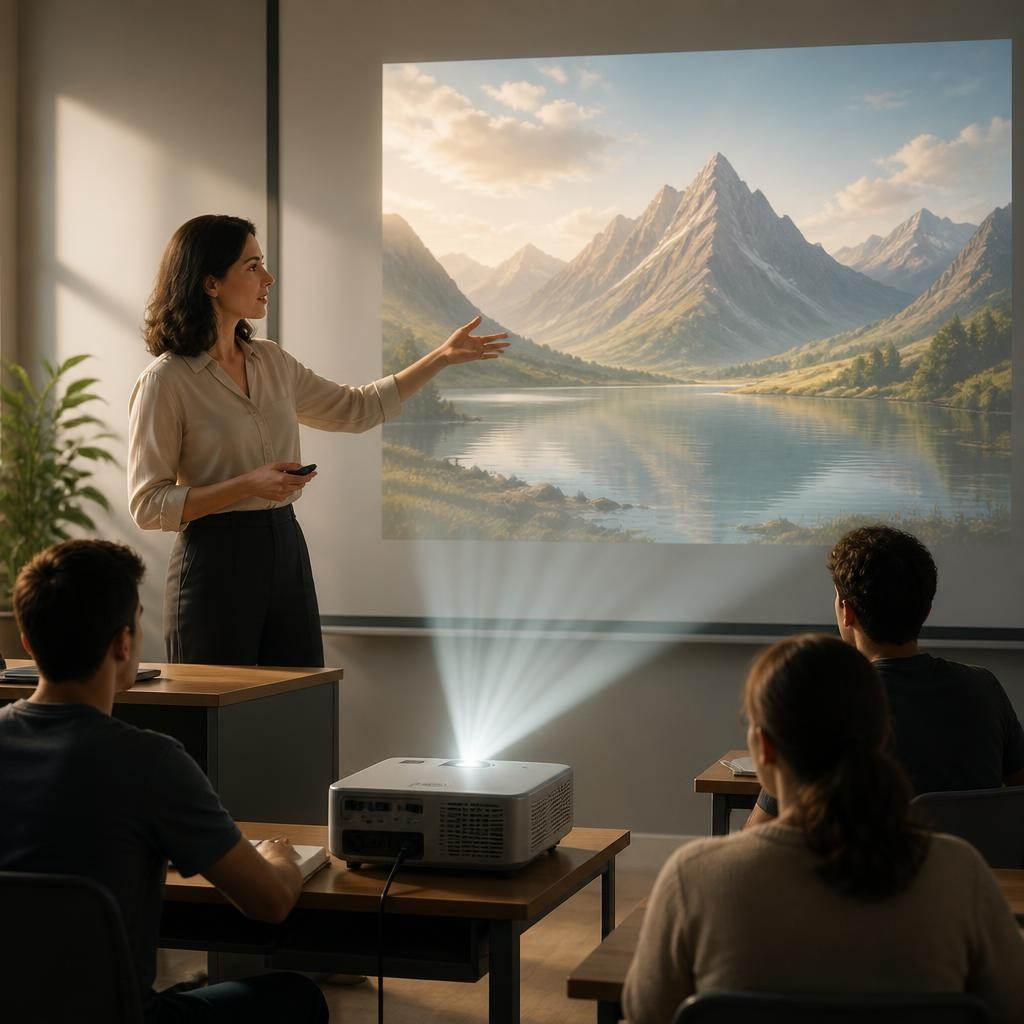 Illustration for the English word “projector”