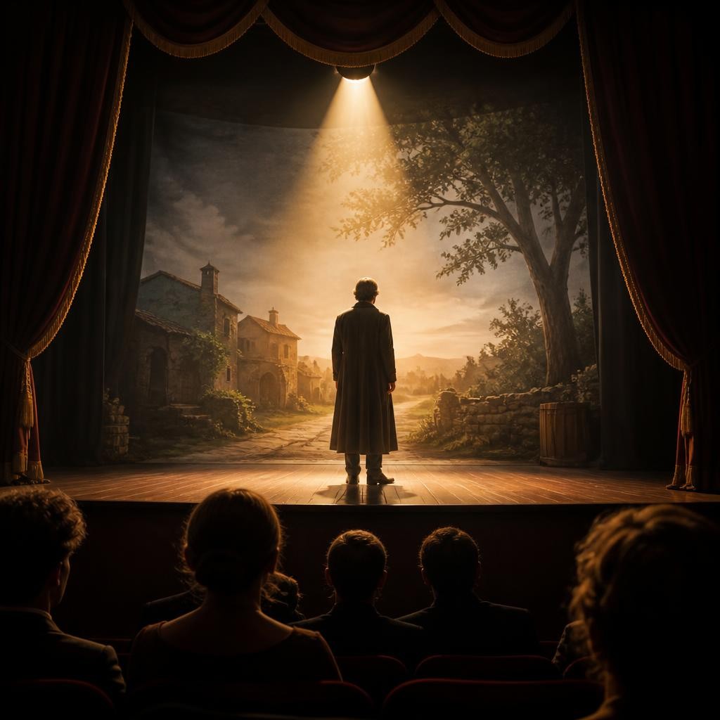 Illustration for the English word “prologue”