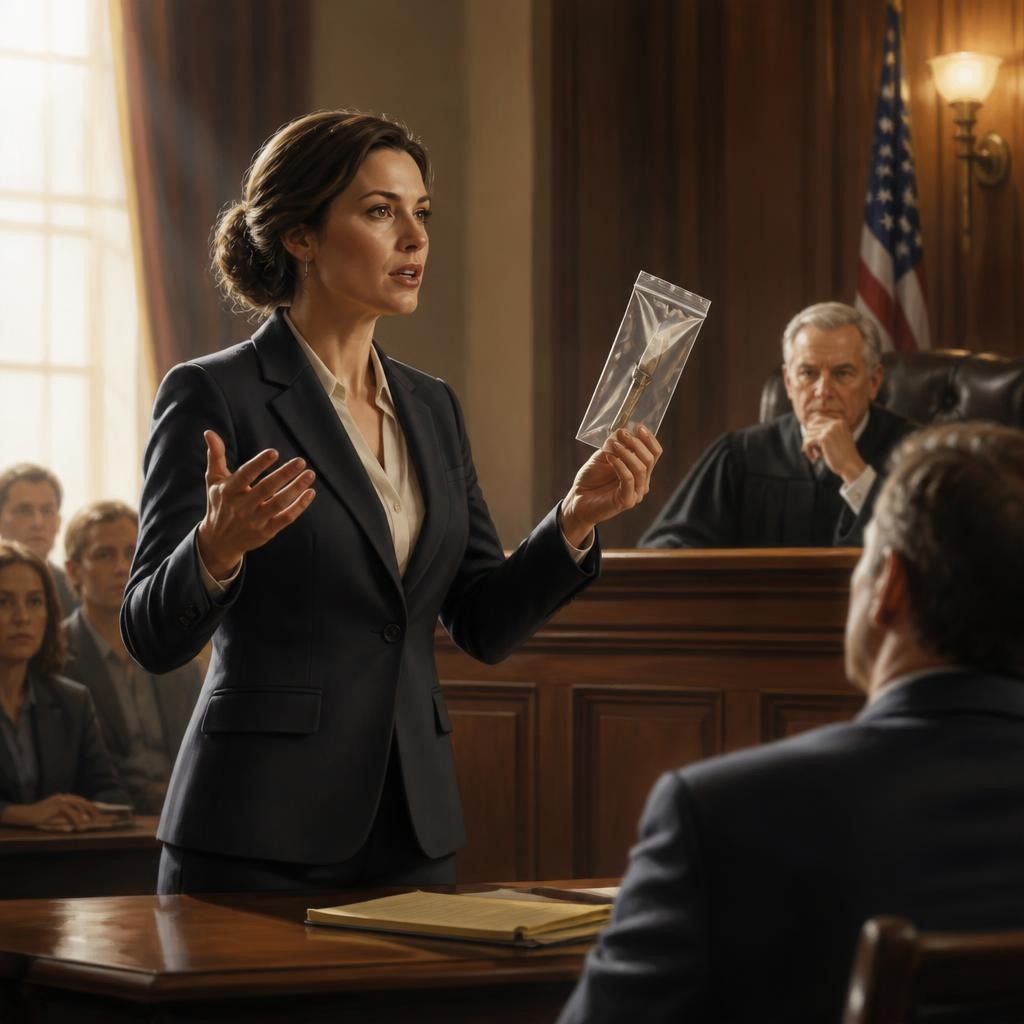 Illustration for the English word “prosecutor”