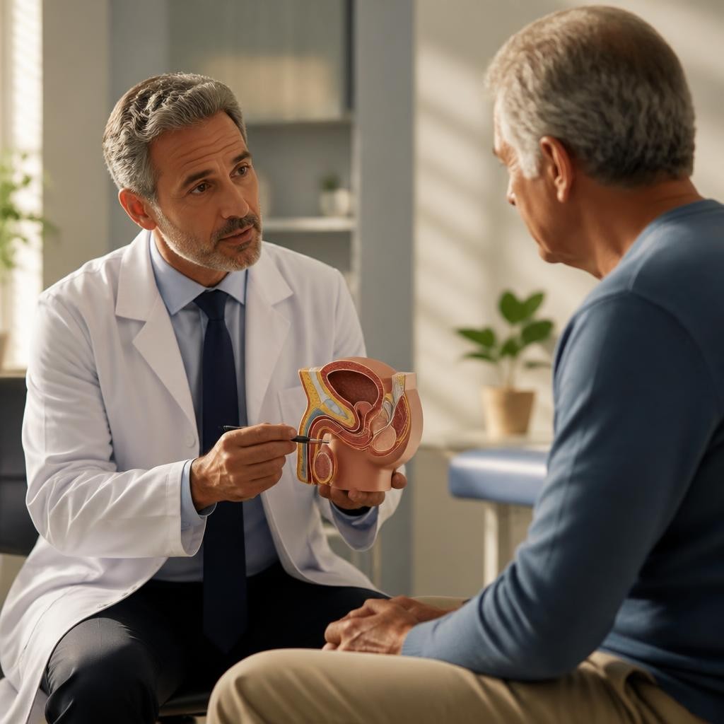 Illustration for the English word “prostate”