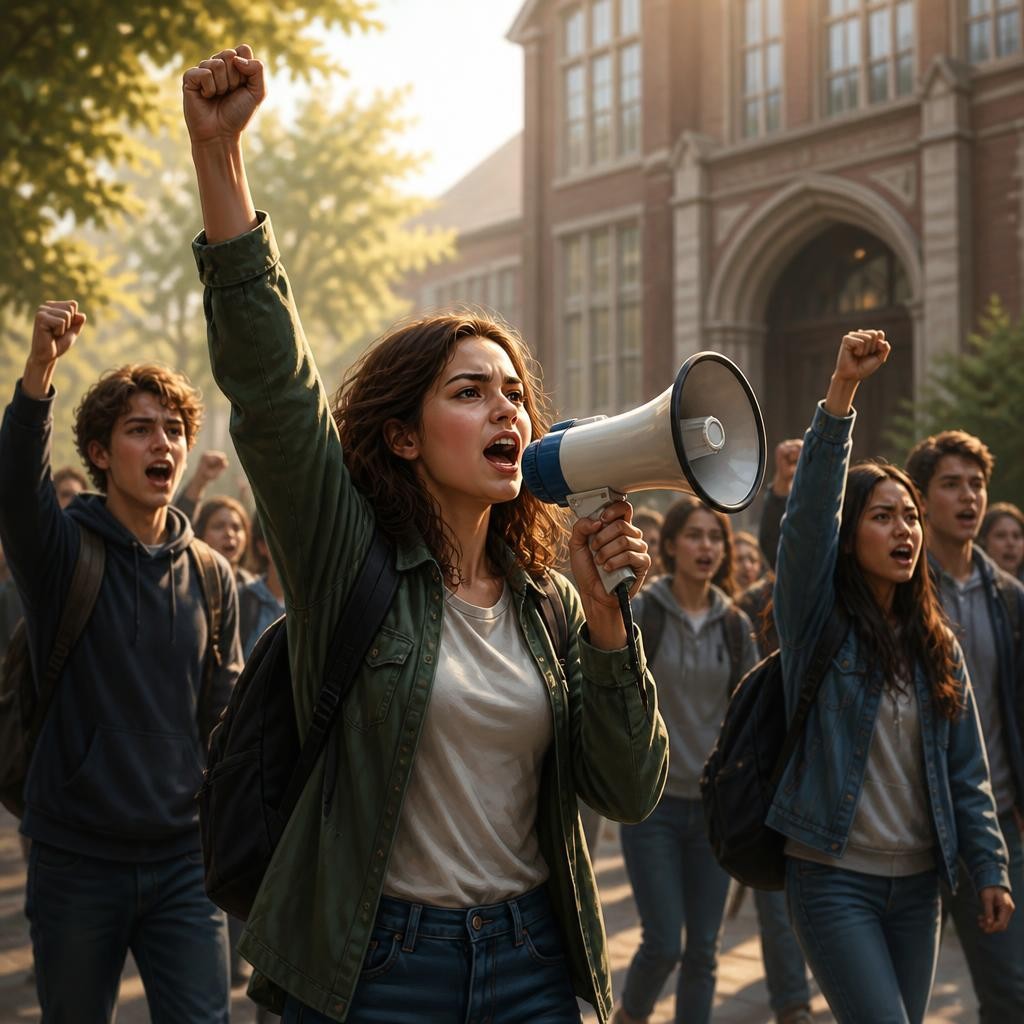 Illustration for the English word “protest”