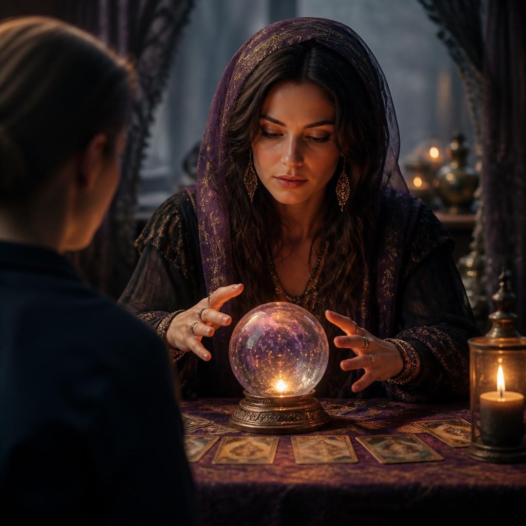 Illustration for the English word “psychic”