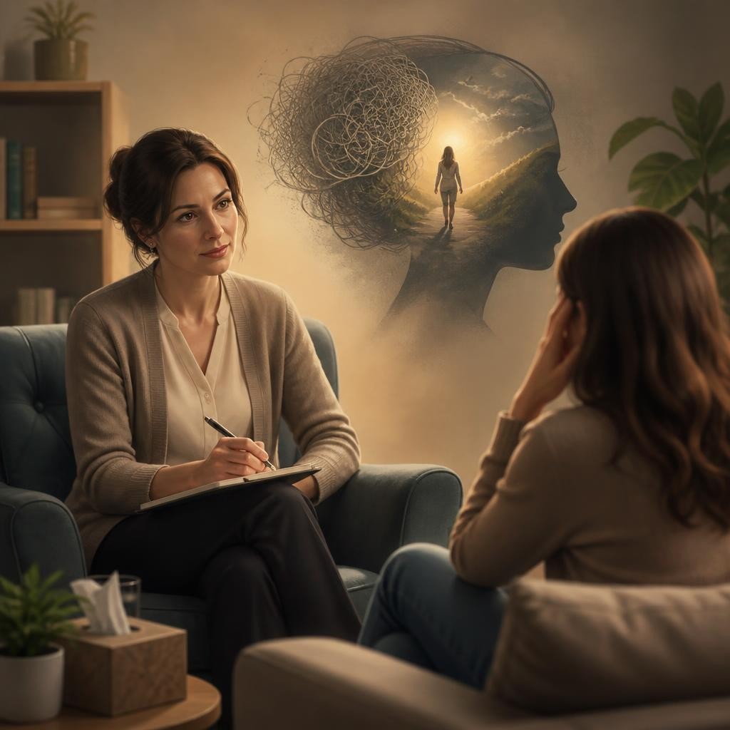 Illustration for the English word “psychological”