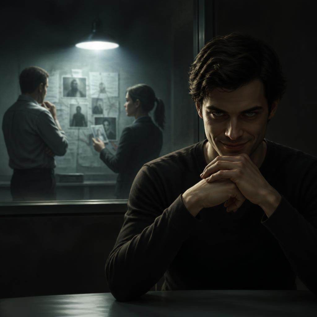 Illustration for the English word “psychopath”