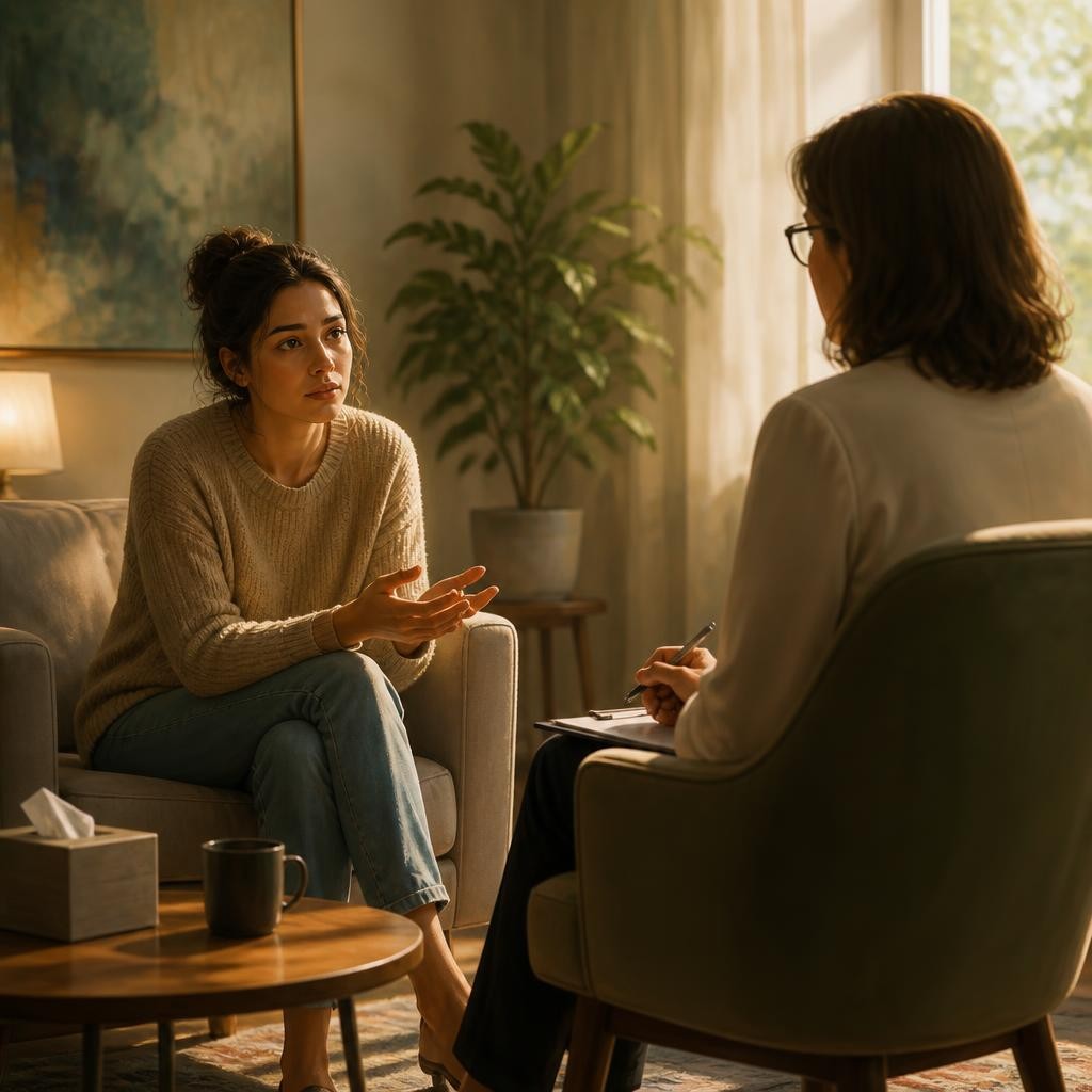 Illustration for the English word “psychotherapy”