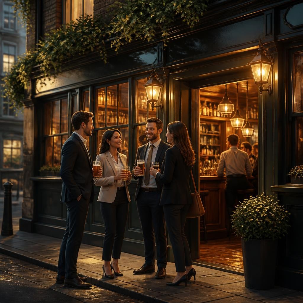 Illustration for the English word “pub”