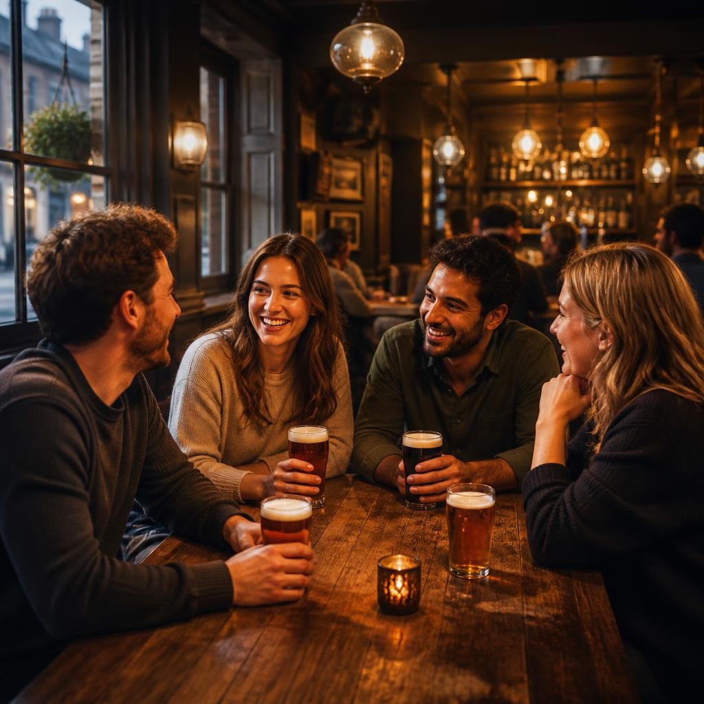 Illustration for the English word “pubs”