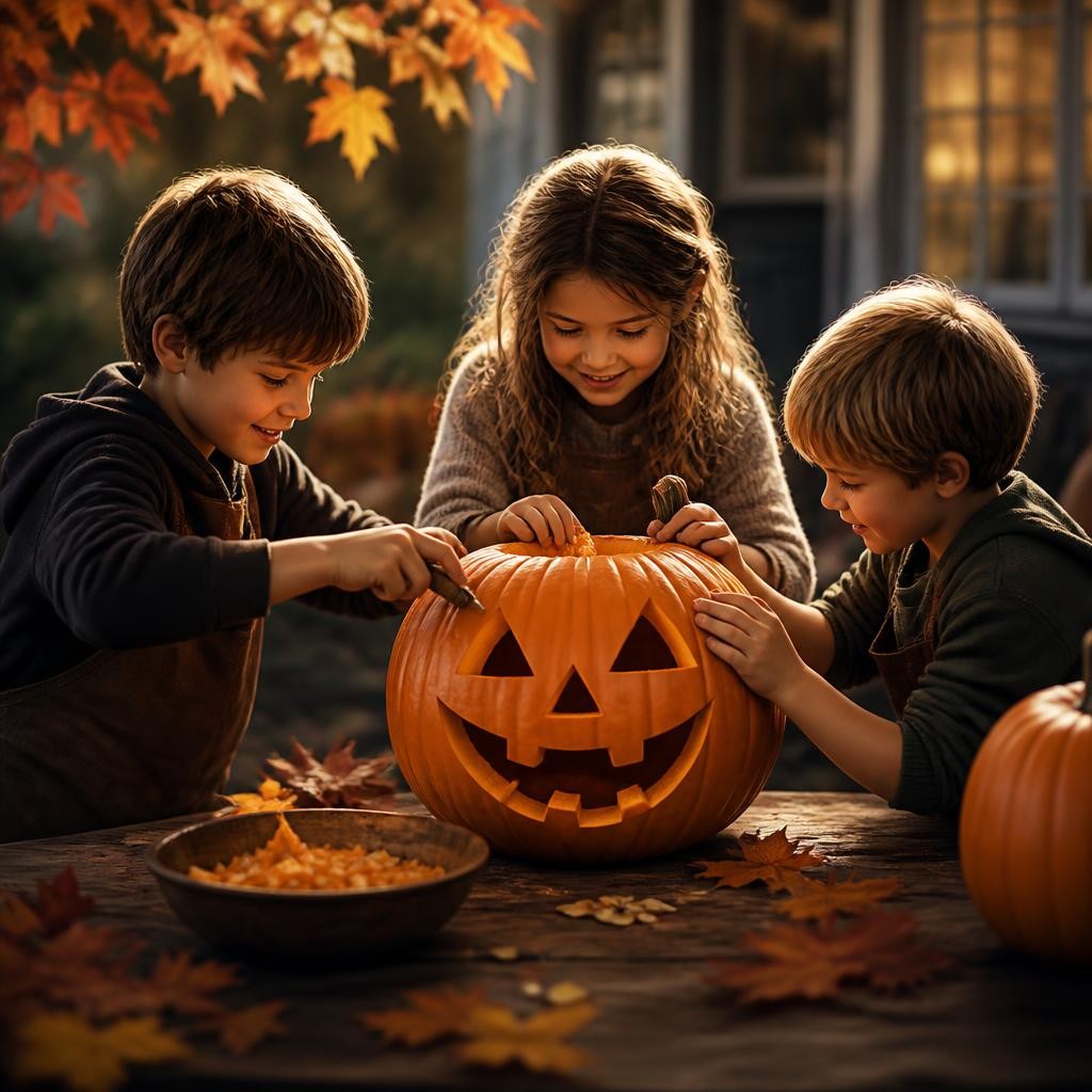 Illustration for the English word “pumpkin”