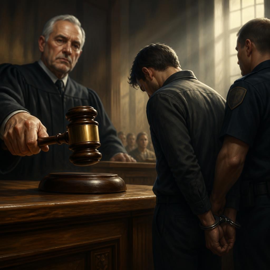 Illustration for the English word “punishable”