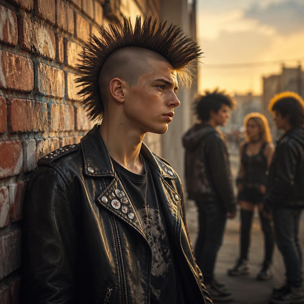 Illustration for the English word “punk”