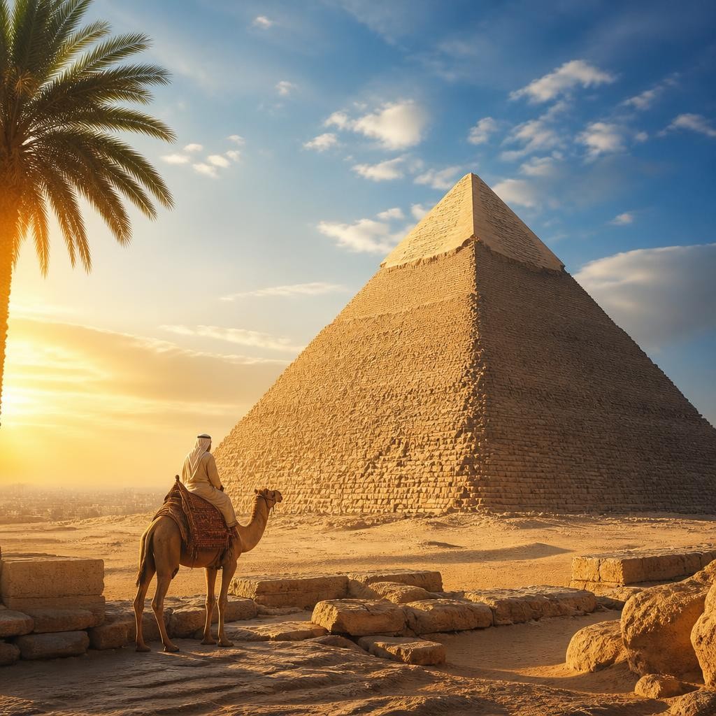 Illustration for the English word “pyramid”