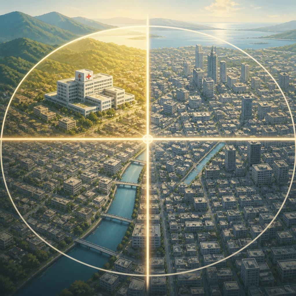 Illustration for the English word “quadrant”
