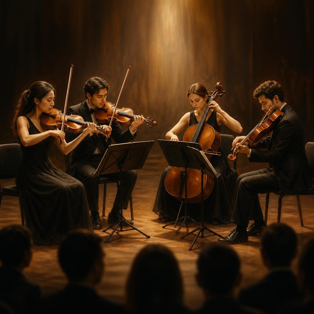 Illustration for the English word “quartet”