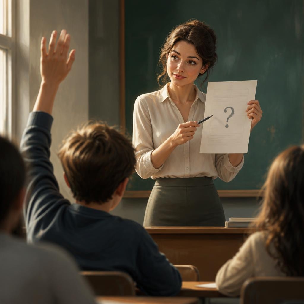 Illustration for the English word “question”