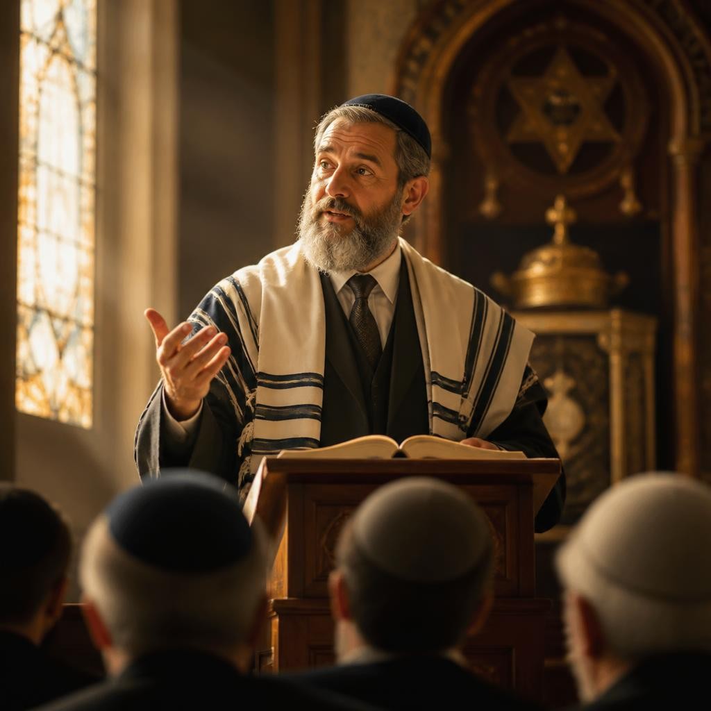 Illustration for the English word “rabbi”