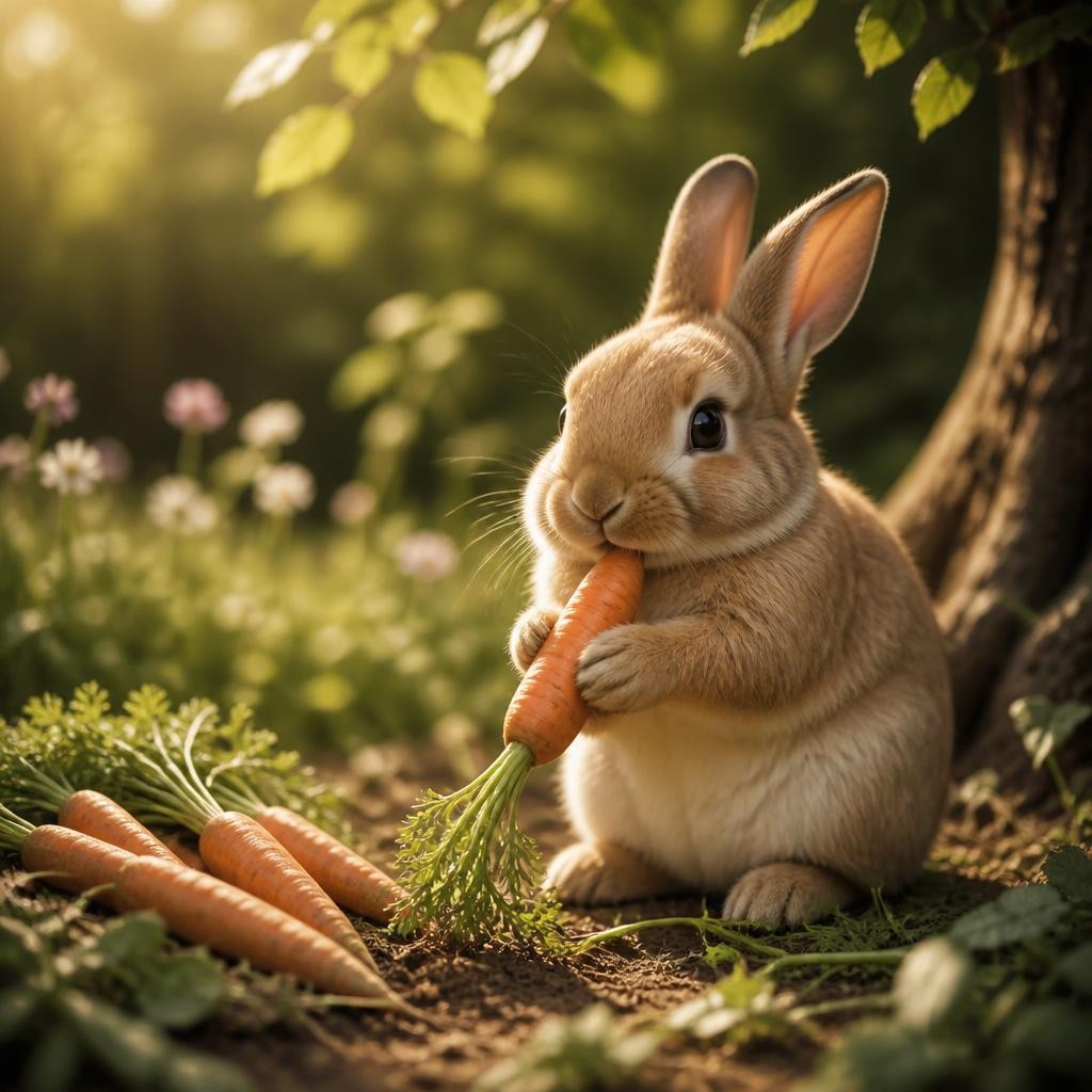 Illustration for the English word “rabbit”