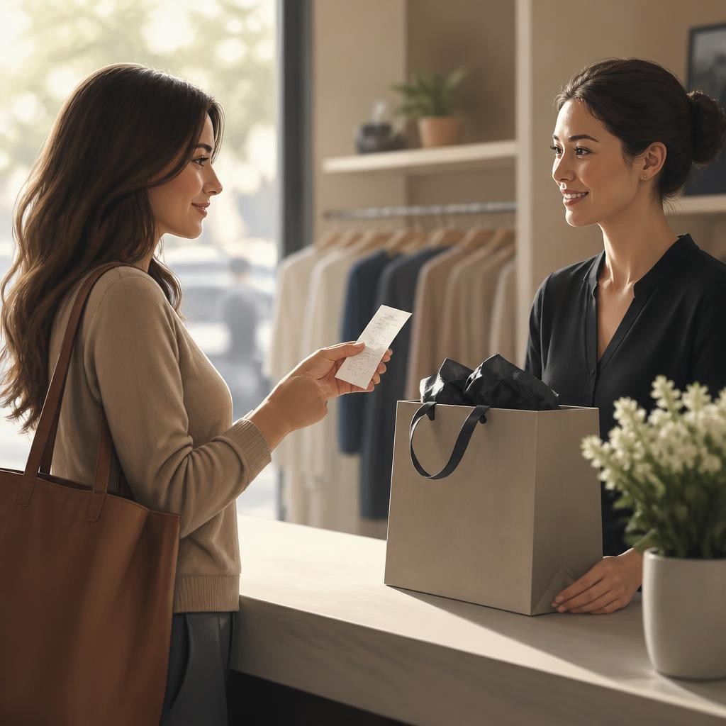 Illustration for the English word “receipt”