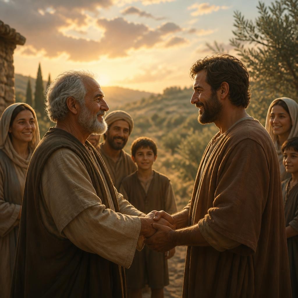 Illustration for the English word “reconciliation”