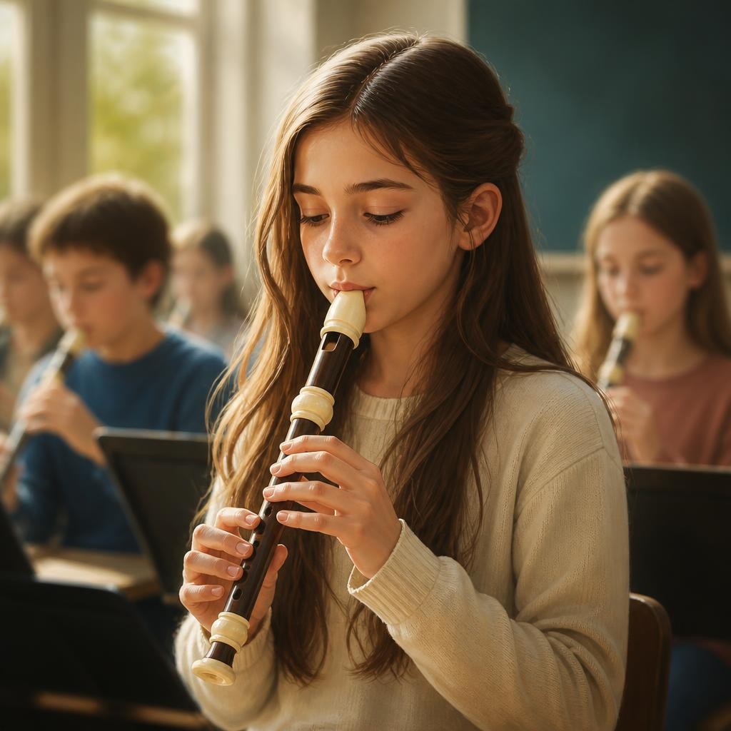 Illustration for the English word “recorder”