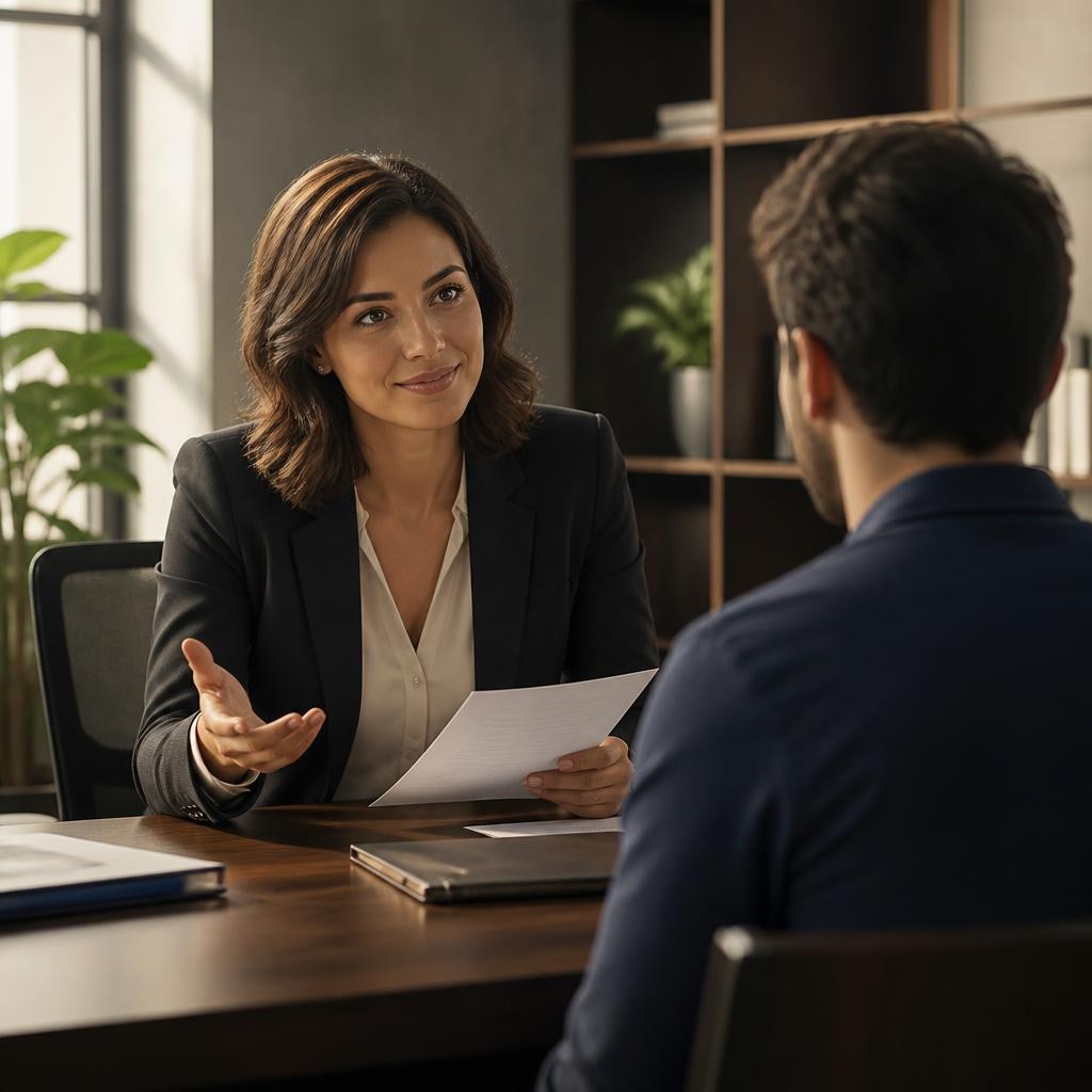 Illustration for the English word “recruiter”