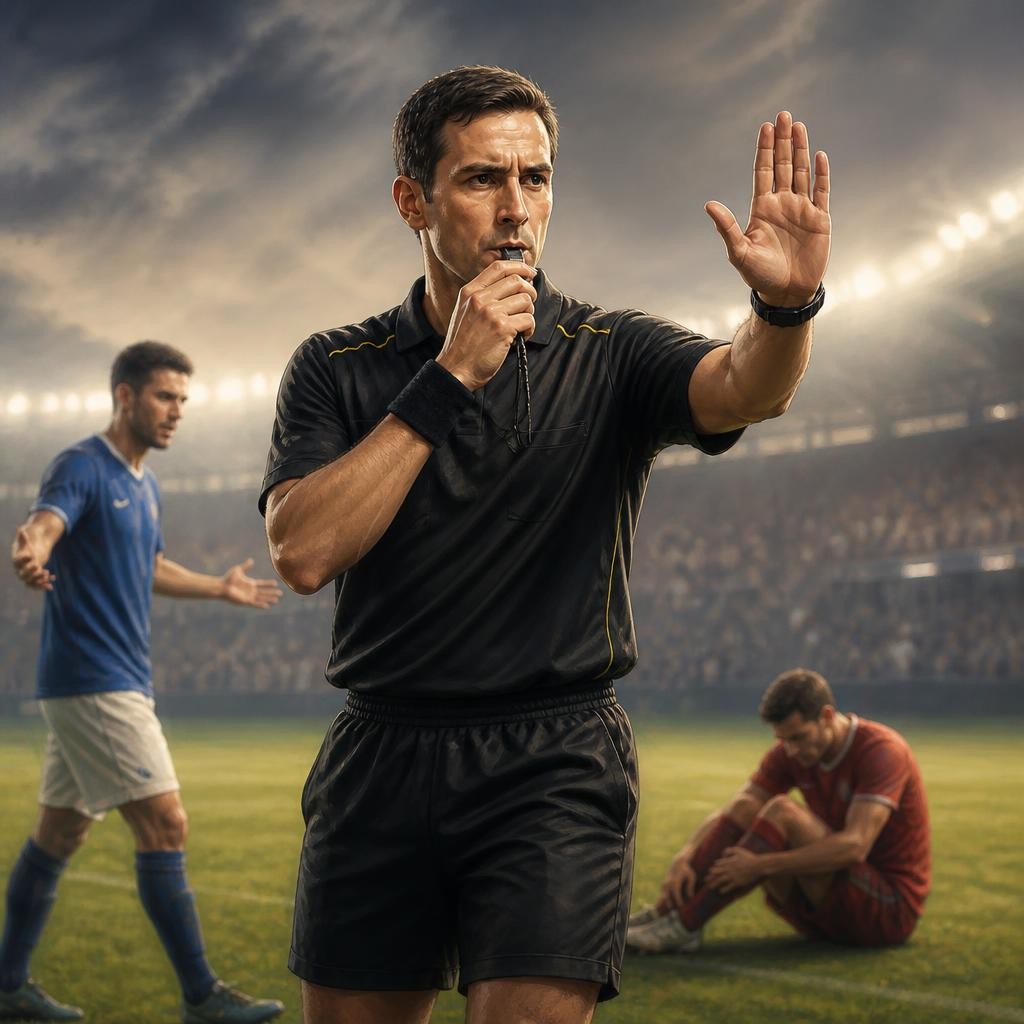 Illustration for the English word “referee”