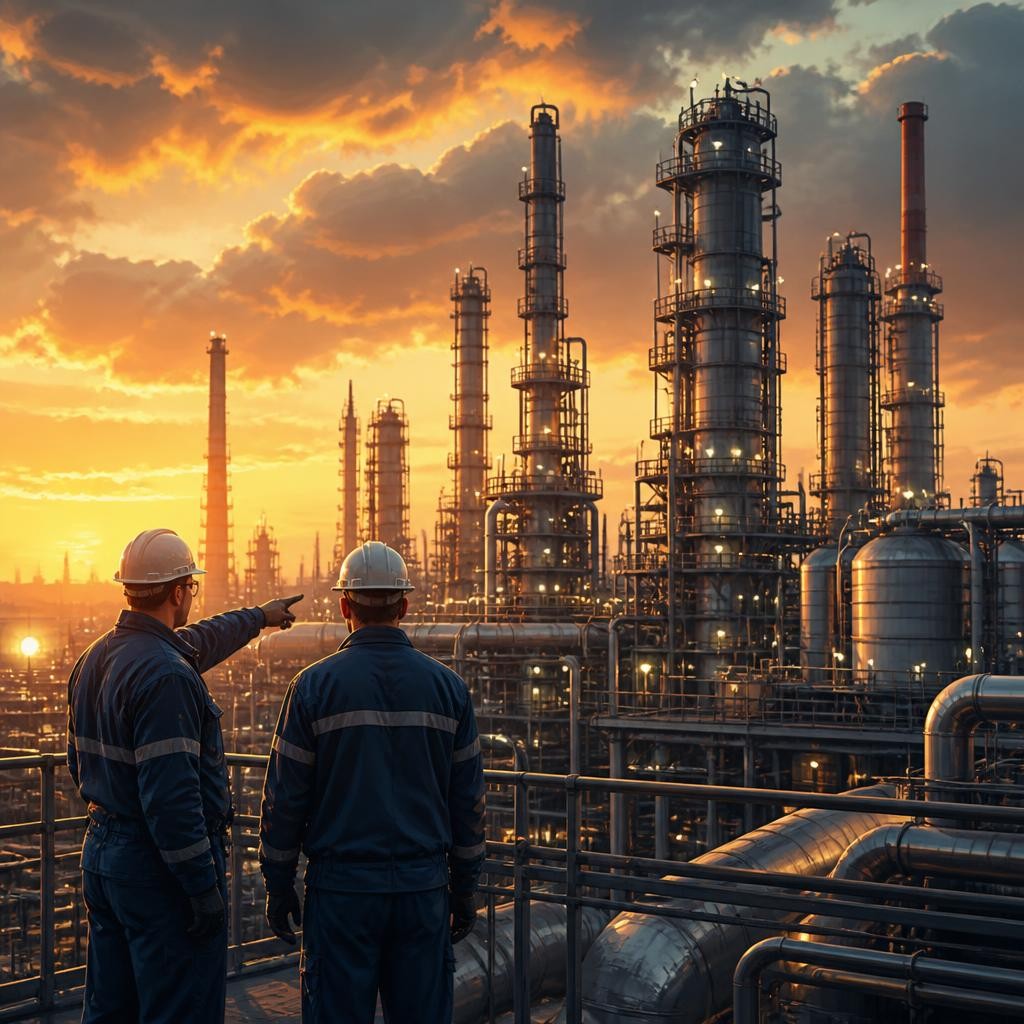 Illustration for the English word “refinery”
