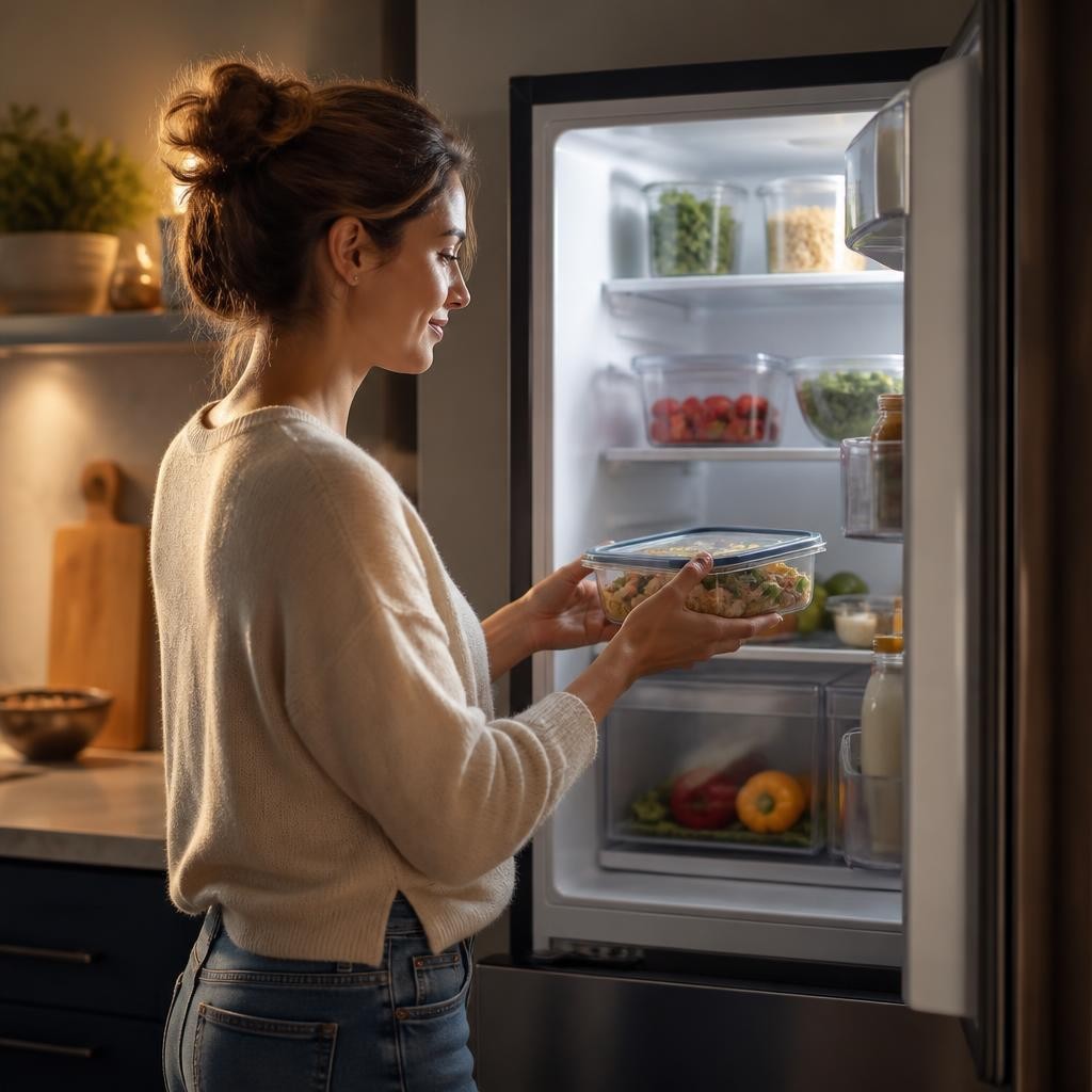Illustration for the English word “refrigerator”