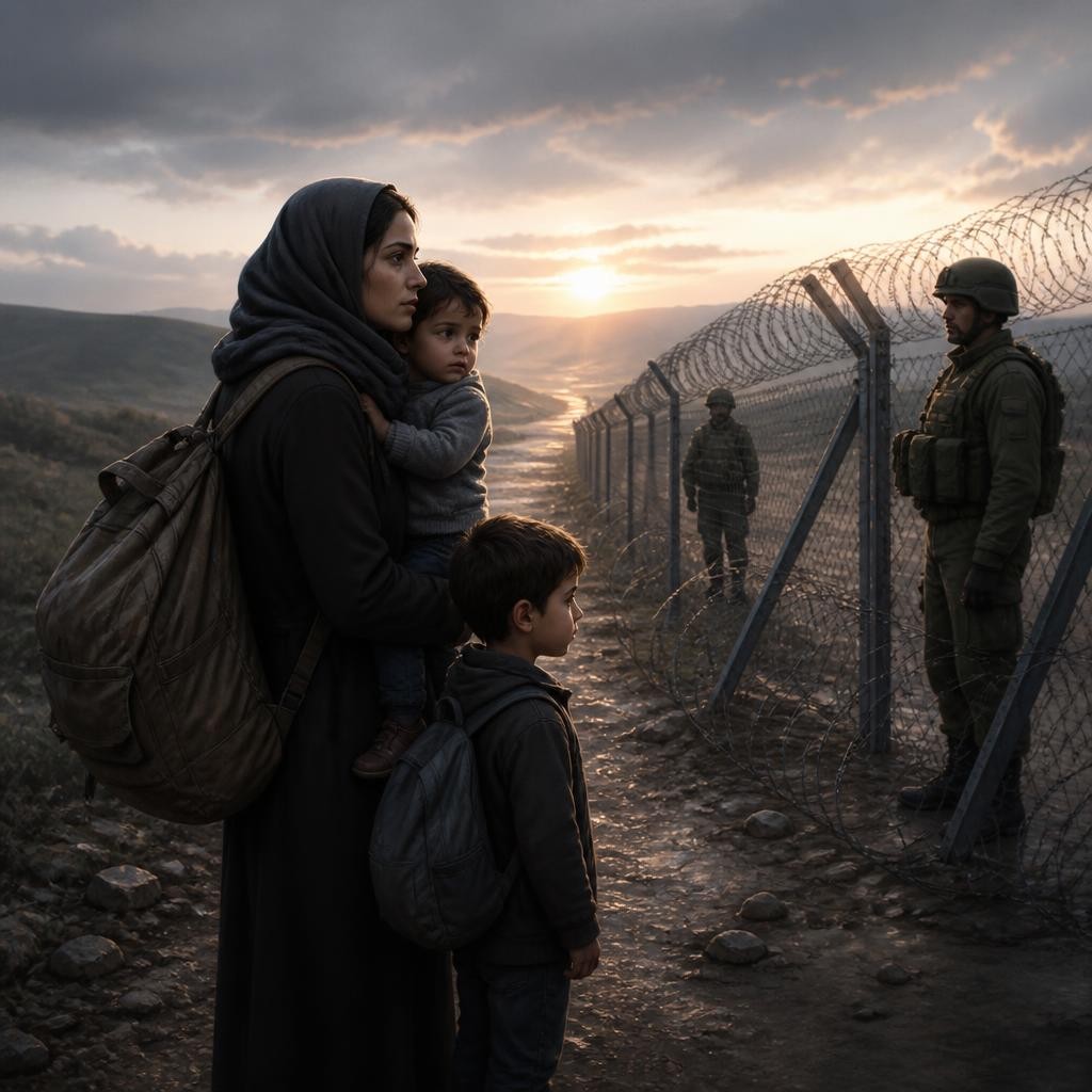 Illustration for the English word “refugee”