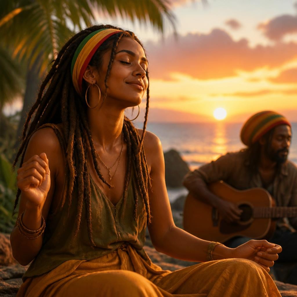 Illustration for the English word “reggae”
