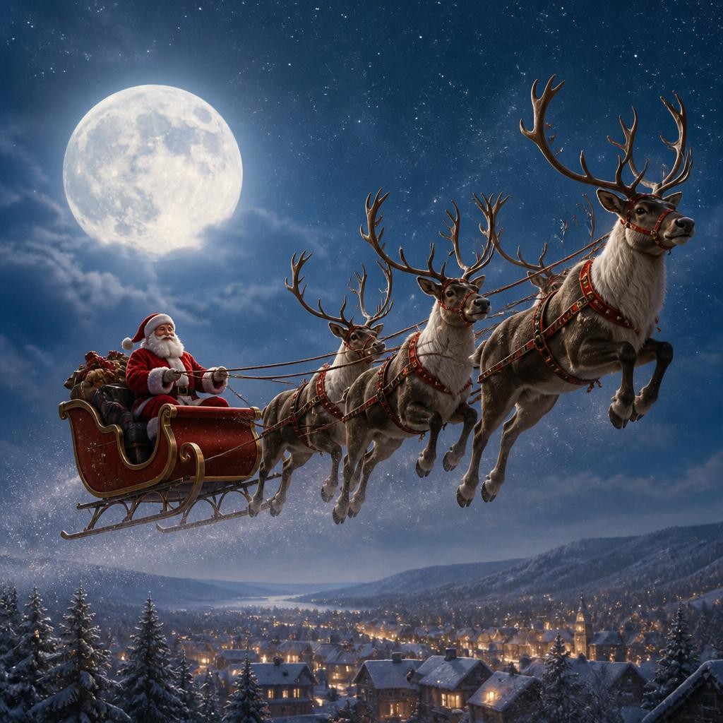 Illustration for the English word “reindeer”