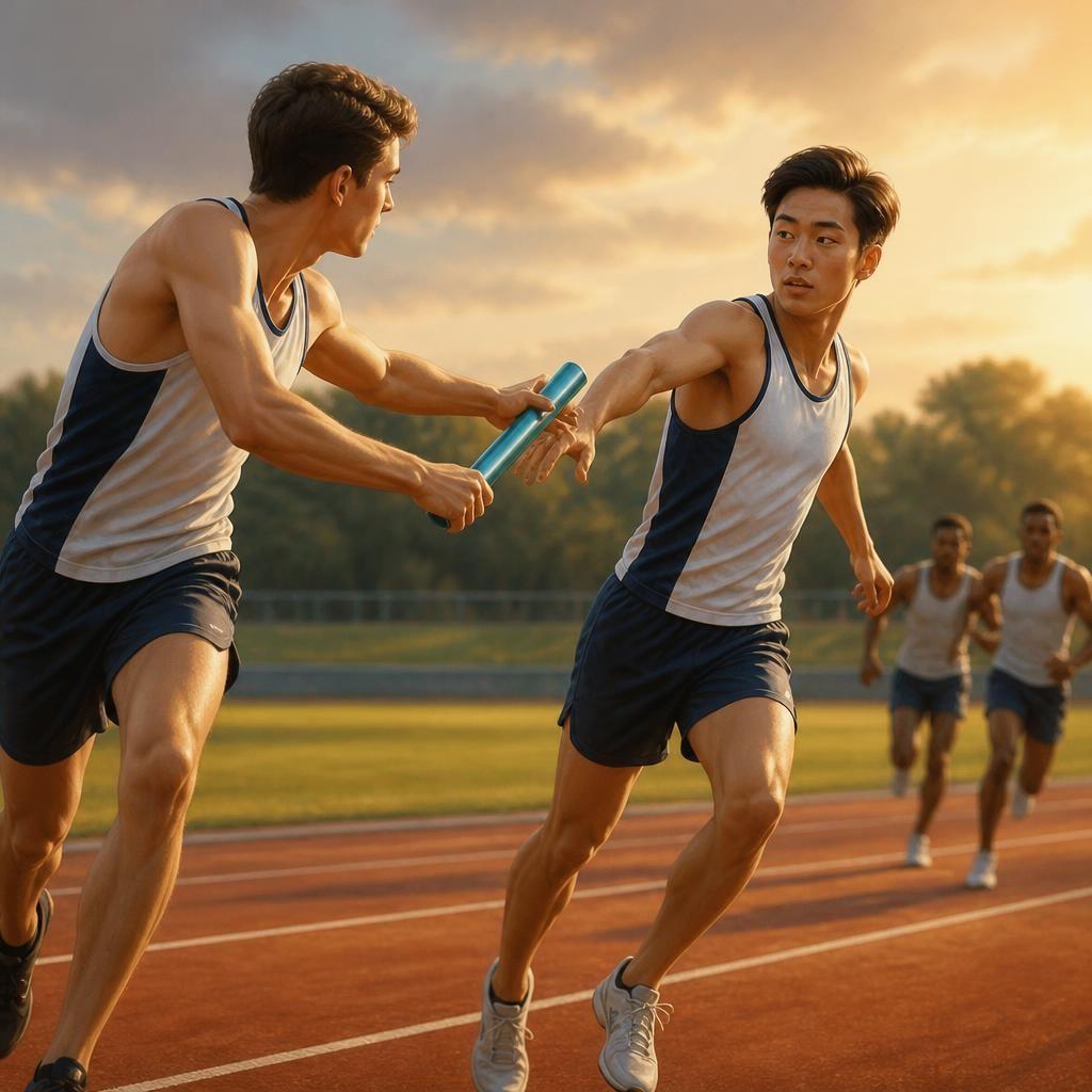 Illustration for the English word “relay”