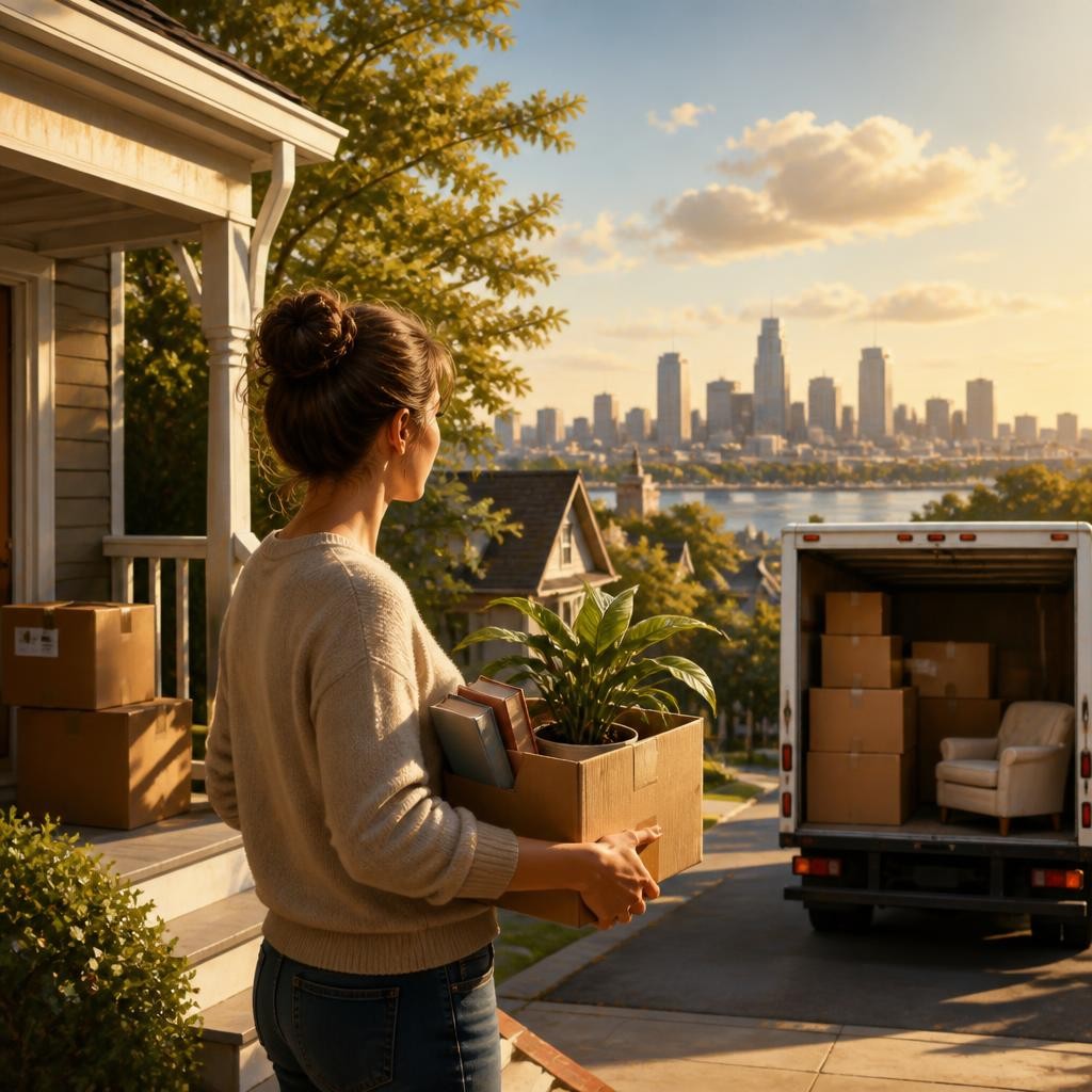 Illustration for the English word “relocation”