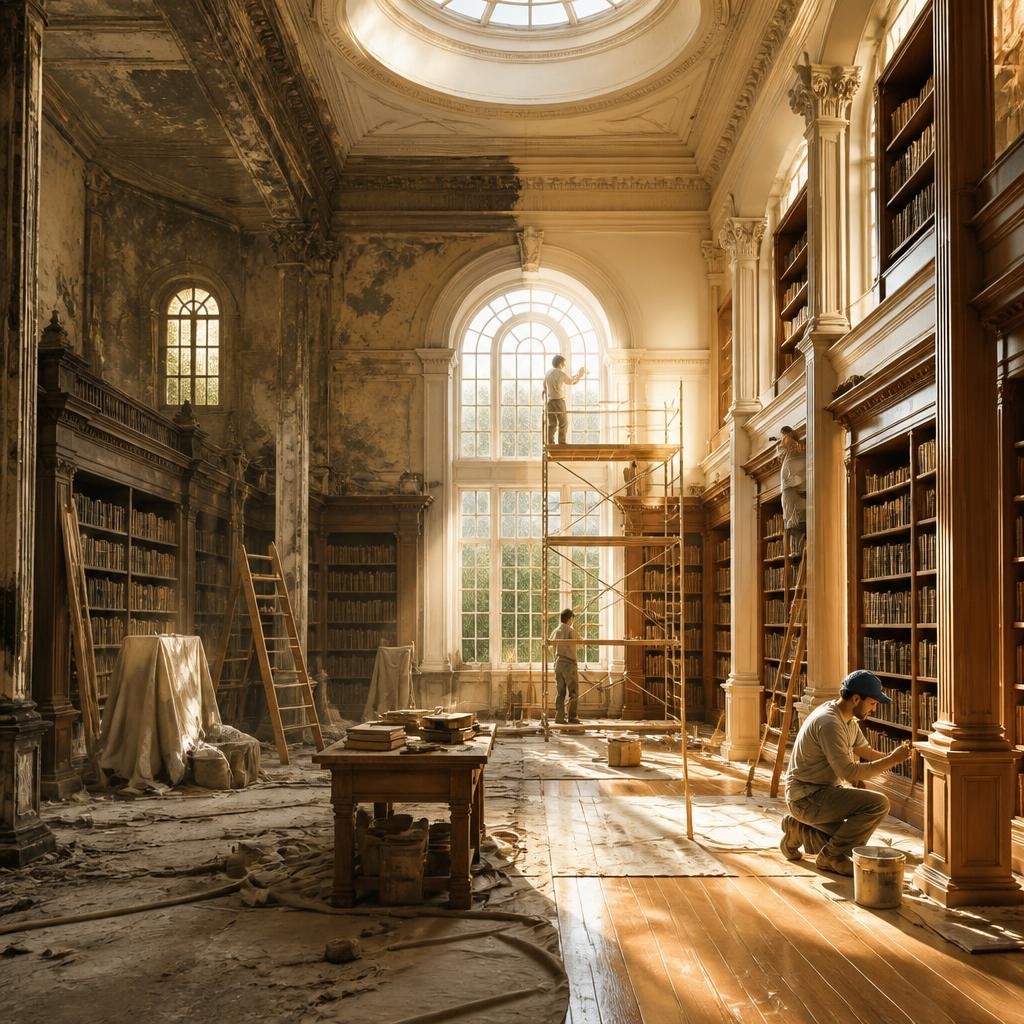 Illustration for the English word “renovation”
