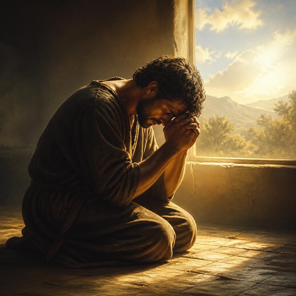 Illustration for the English word “repent”