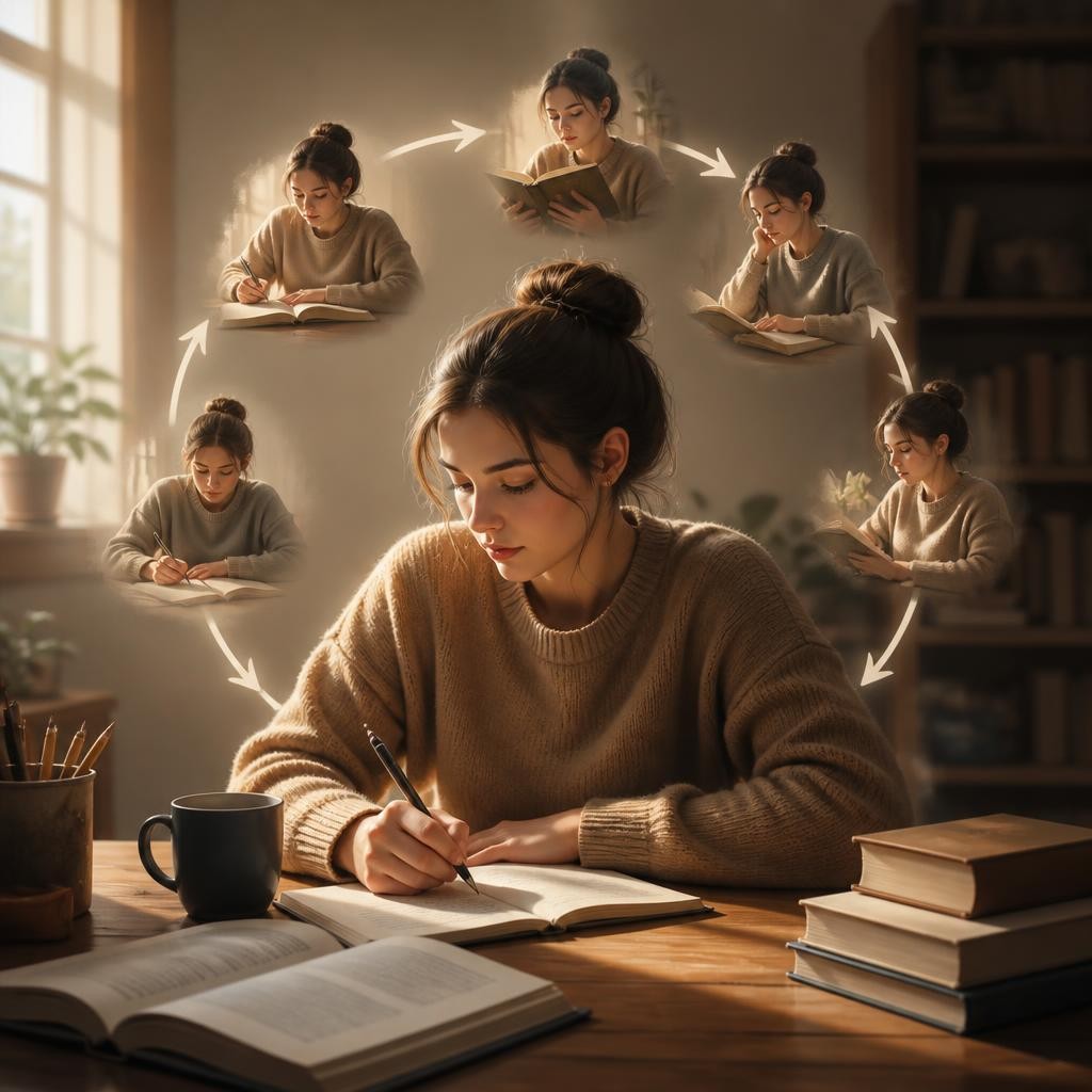 Illustration for the English word “repetition”