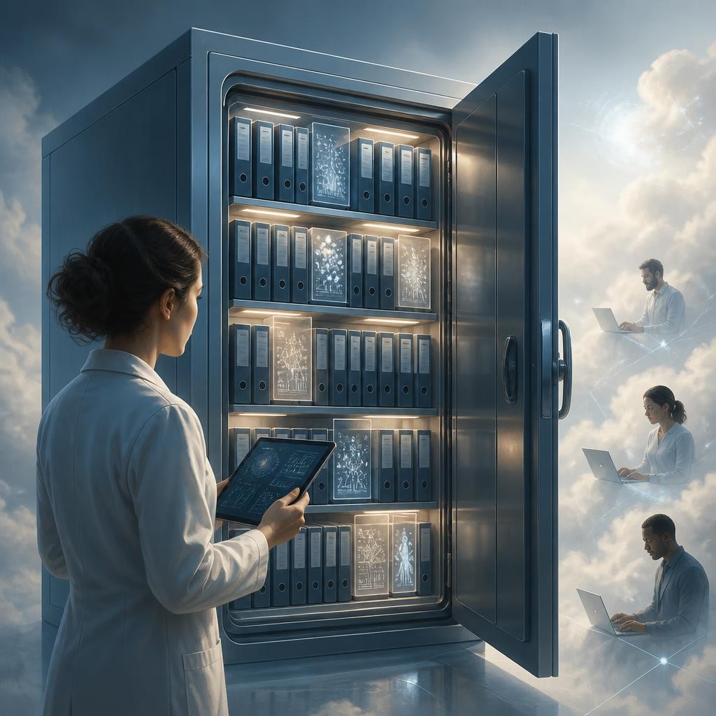Illustration for the English word “repository”