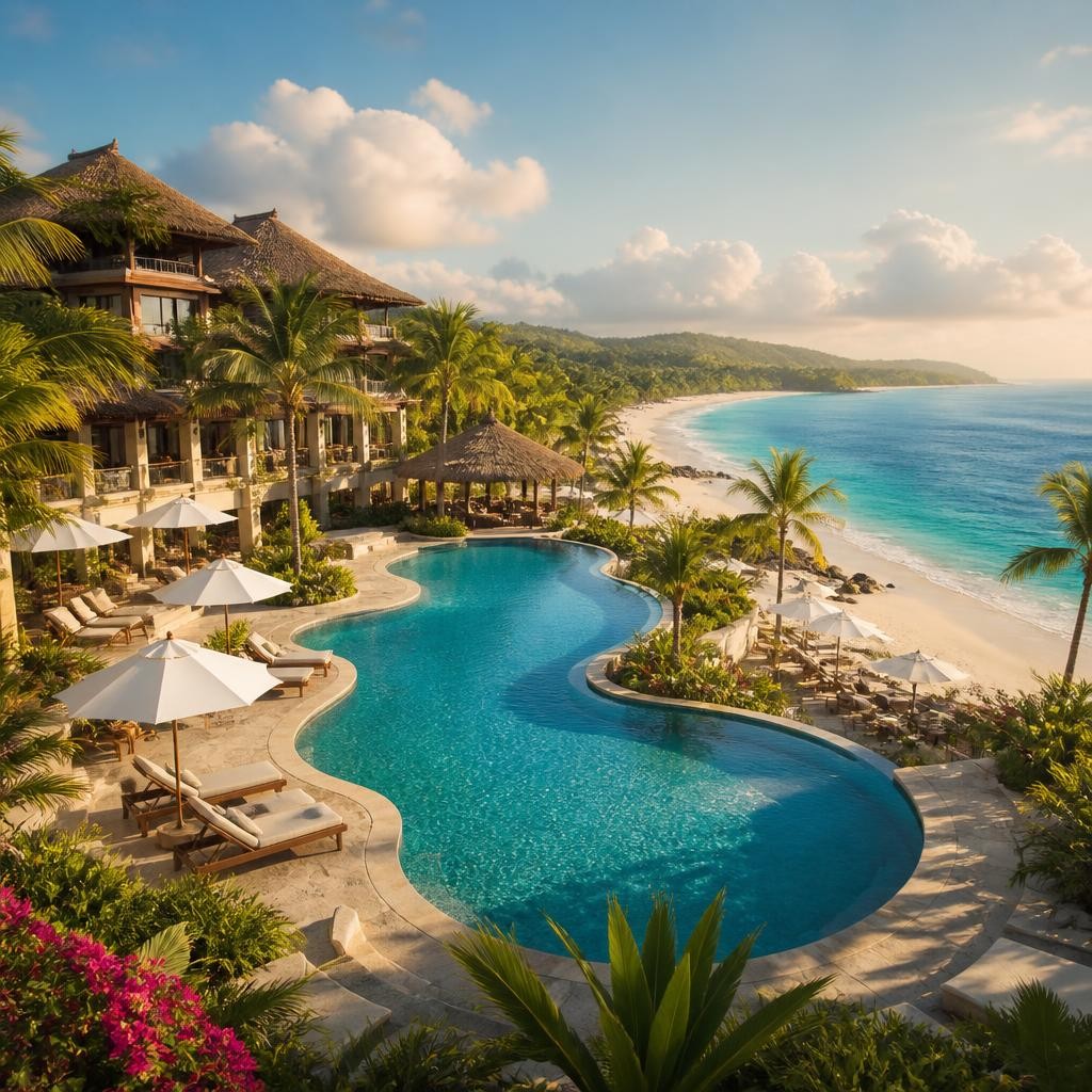 Illustration for the English word “resort”