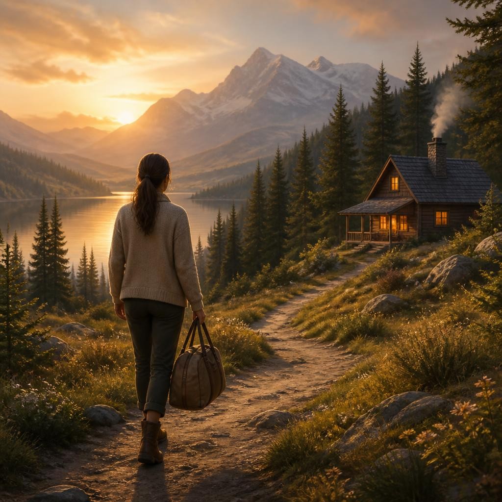 Illustration for the English word “retreat”