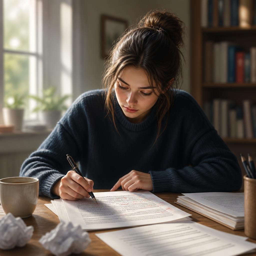 Illustration for the English word “revise”