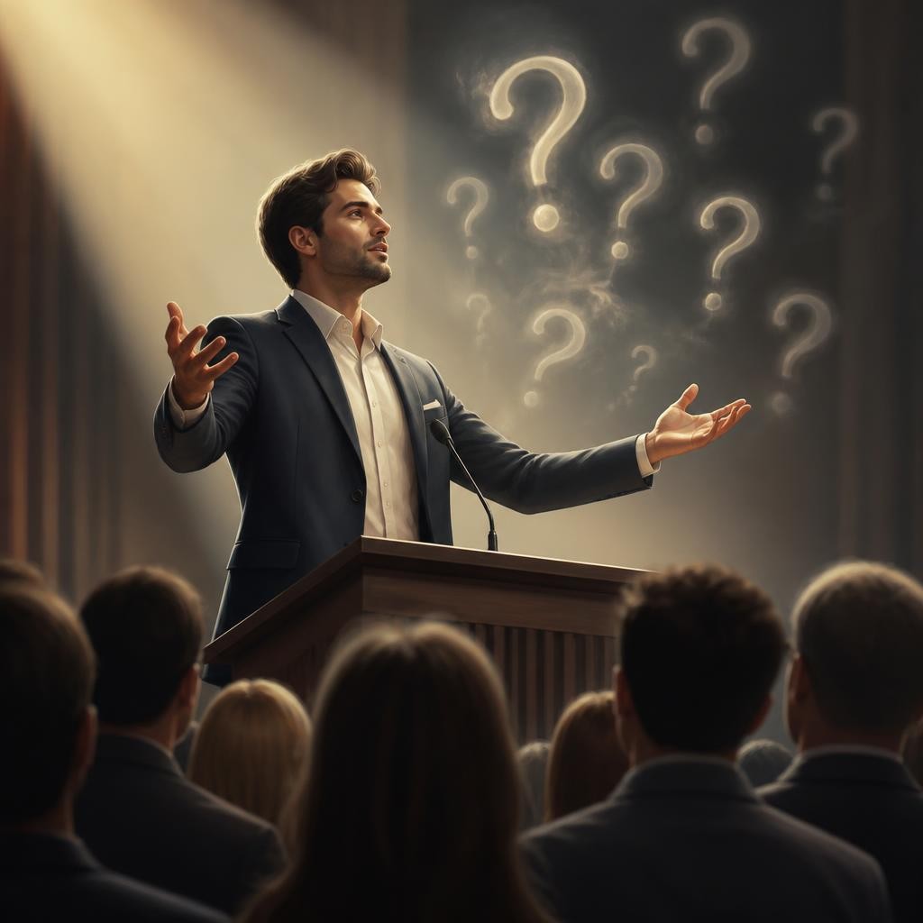 Illustration for the English word “rhetorical”
