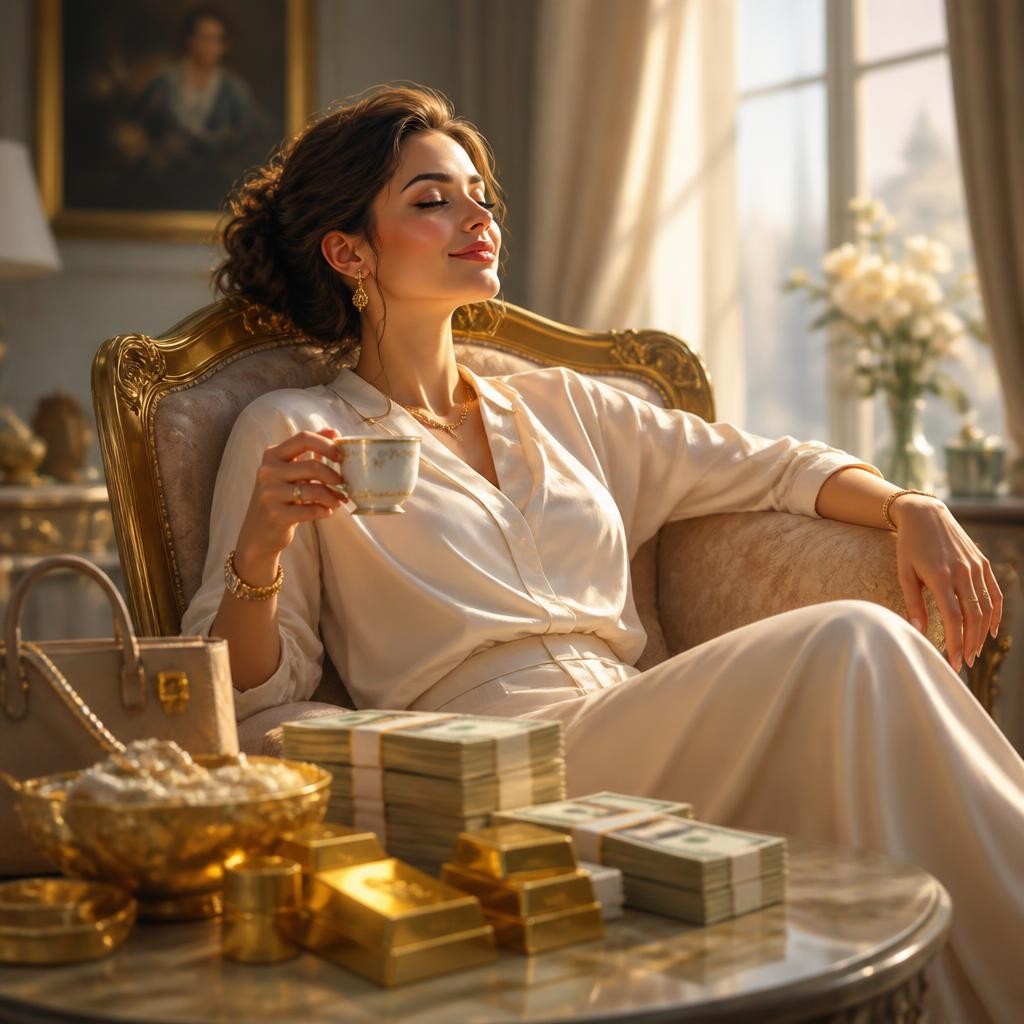 Illustration for the English word “rich”