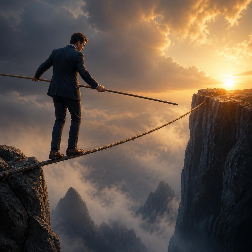 Illustration for the English word “risky”