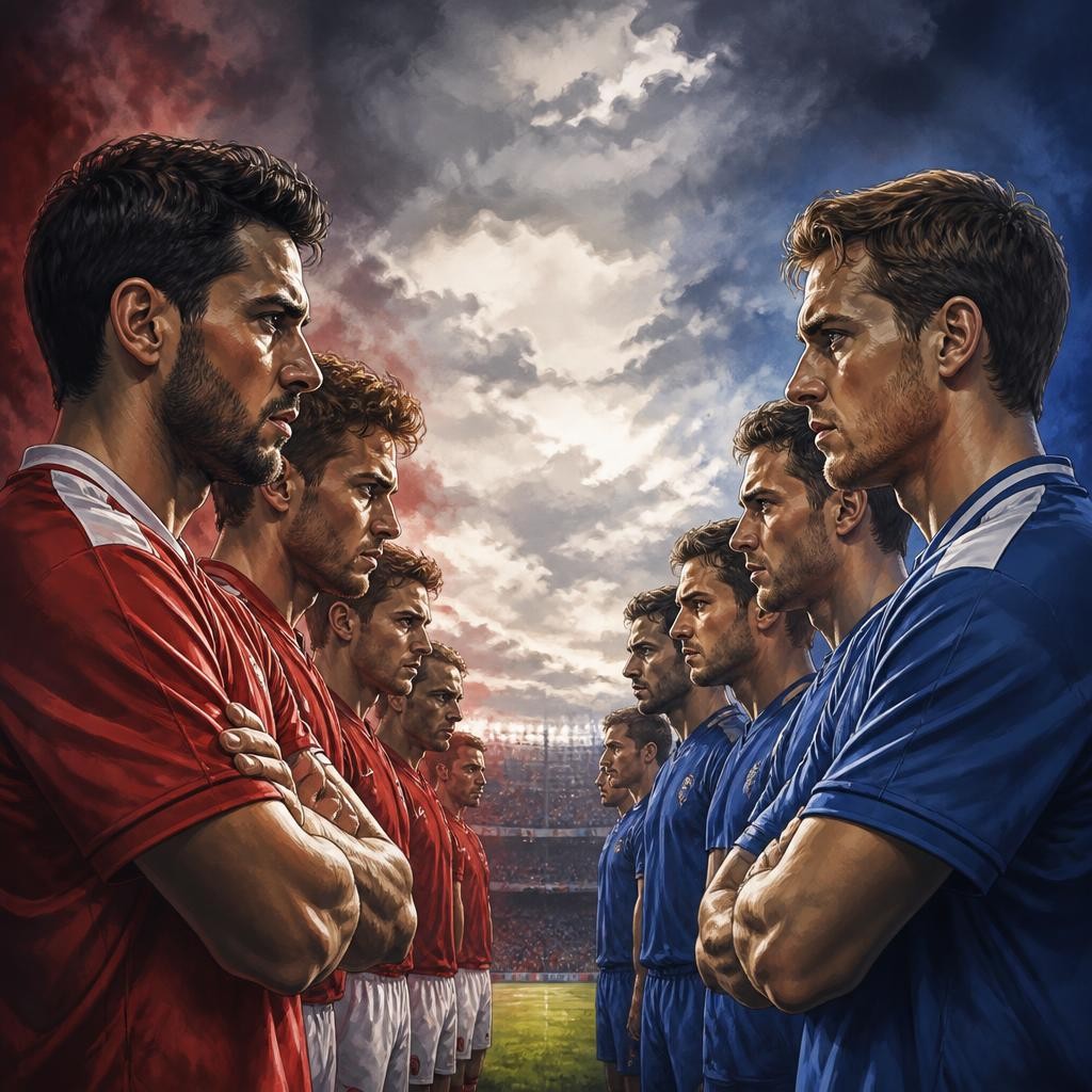 Illustration for the English word “rivalry”